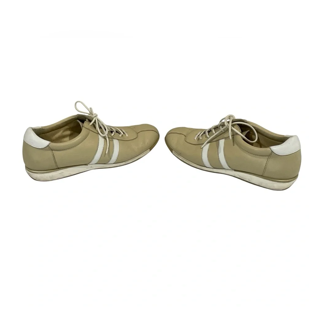 Anne Klein AK2 Women Tan Leather Lace Up Loafer Sneaker Driving Shoes SZ 7‎